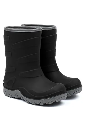 mikk-line Winterboots in Schwarz, Größe 27, Kinder - Gummistiefel für Kinder, rutschhemmende Sohle und verstärkte Kappen für sicheren Halt und Komfort. Ideal für winterliche Abenteuer.