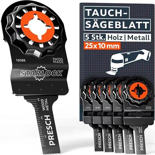 Presch Multitool Sägeblätter Holz & Metall 25x10mm 5 Stk.