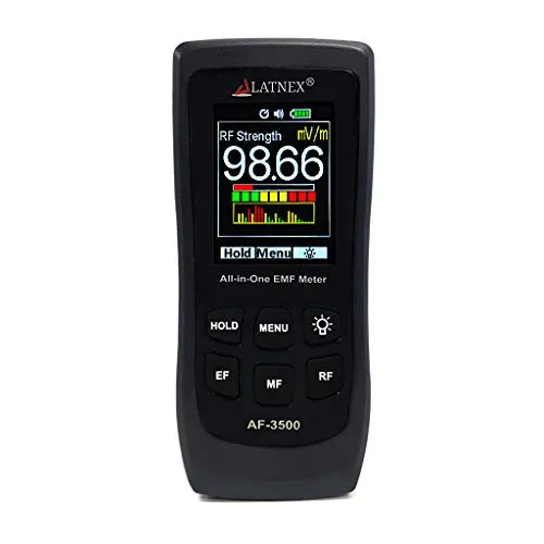 LATNEX AF-3500 EMF-Messgerät und -Lesegerät mit Kalibrierungszertifikat – misst RF und Mikrowellen, 3-Achsen-Gaußsche Magnetfelder und elektrische Felder ELF