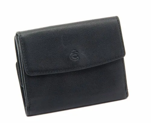 Esquire Münzbörse Logo Taschenbörse Klein Schwarz 001810 - 4 Kreditkartenfächer, praktisches Schein- und Münzfach für optimale Organisation