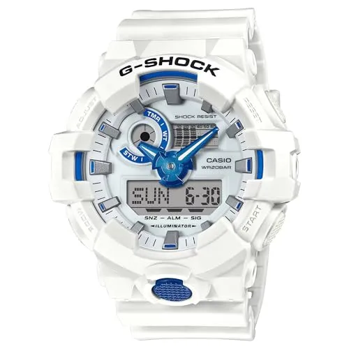G-SHOCK Uhr GA-700HDS-7A by CASIO | Robuste Chronographen in Weiß/Blau