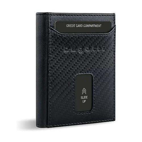 bugatti Secure Slim Mini Börse aus Leder mit RFID-Schutz - Herren-Geldbörsen mit 7 Kartenfächern und RFID-Schutz. Das handgefertigte Slim Wallet schützt vor Datendiebstahl und bietet Platz für bis zu 100-Euro-Scheine.