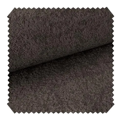 novely® MONIQUE Samtweicher Bouclé-Stoff, Schwer Entzündbarer Polsterstoff, Möbelstoff in Erdtönen, für Sofas und Sessel, Meterware 1lfm | Farbe: 28 Dunkelbraun