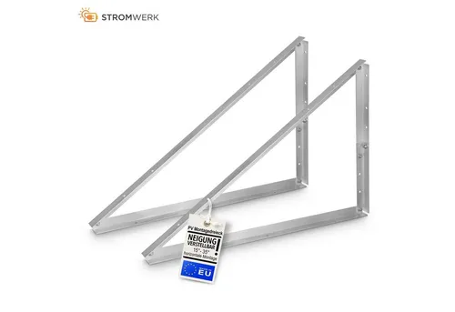 Stromwerk Solarmodul-Halterung für Photovoltaikmodule - Robuste Halterung aus Aluminium für horizontale Montage, neigbar von 15° bis 35°. Ideal für effiziente Solarinstallationen und vielseitige Anwendungen.