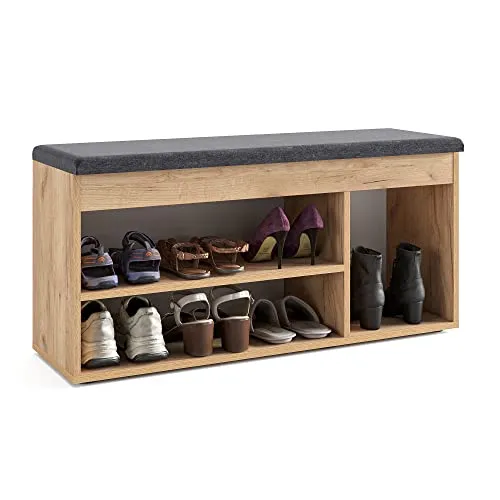 KOMTO Schuhschrank mit Sitzbank Flur in braun von KOMTO