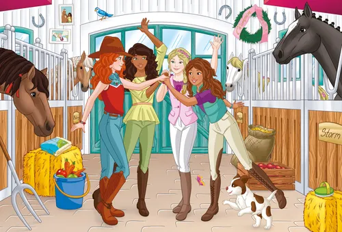 SCHMIDT Puzzle Schleich: Horse Club 4in1 im Blechkasten