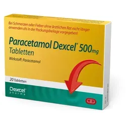 Paracetamol Dexcel 500 mg Tabletten - 20 ST - Praktische Tabletten für die symptomatische Linderung von leichten bis mäßig starken Schmerzen. Ideal für den täglichen Einsatz, um Ihr Wohlbefinden zu unterstützen.