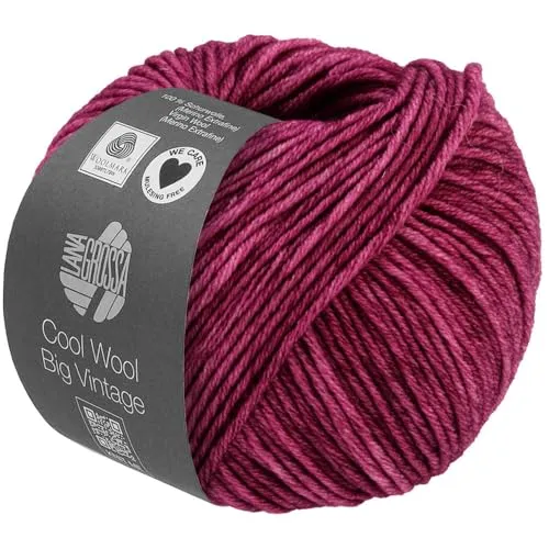 LANA GROSSA Cool Wool Big Vintage | Merinoklassiker mit Ton-in-Ton Farbeffekt | Handstrickgarn aus 100% Schurwolle (Merino extrafein) | 50g Wolle zum Stricken & Häkeln | 120m Garn FB 7177