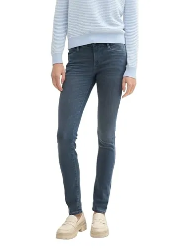 TOM TAILOR Damen Alexa Slim Jeans - Mid Stone Blue Grey Denim, 33/30 - Stylische Slim Jeans im Five-Pocket-Style mit recyceltem Polyester, umweltfreundlich und modisch zugleich. Ideal für nachhaltige Fashionliebhaber.