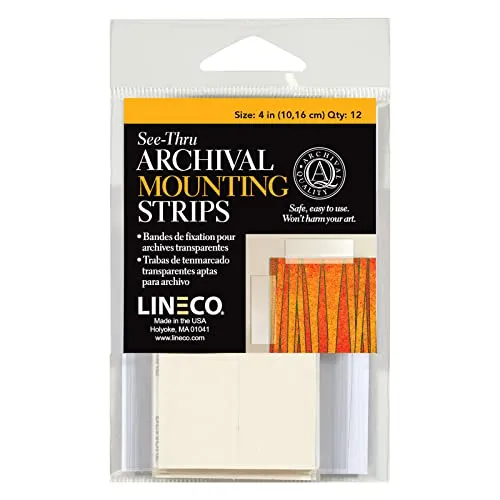 Lineco See-Thru Archival Mounting Strips 12/Pkg-4