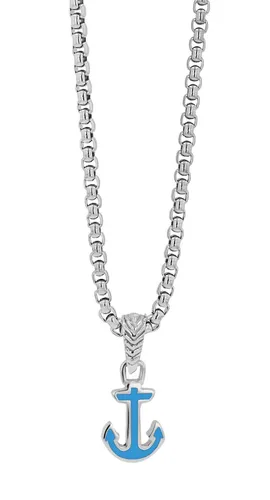 Akzent Halskette Sea Crest Anker Edelstahl 60 cm - Elegante Edelstahl-Halskette mit doppelseitigem Anker-Anhänger. Perfekt als Geschenk für besondere Anlässe oder um Ihrem Look maritimen Flair zu verleihen.
