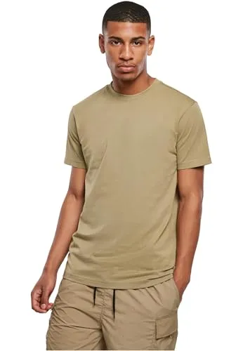 Urban Classics Herren Basic Tee – Kurzarm T Shirt mit Rundhalsausschnitt in regulärer Passform für Freizeit Sport Alltag und Streetwear Outfits,Khaki,L