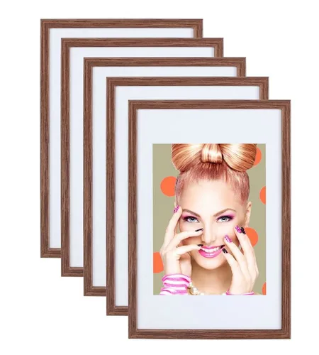 5er Set Holz Bilderrahmen Braun 50x70 cm von IDEAL TREND