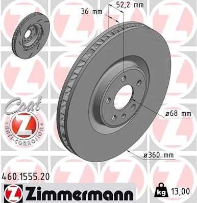 Produktbild Zimmermann Bremsscheibe COAT Z 460.1555.20