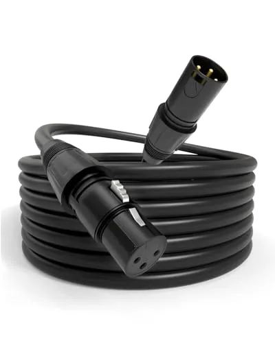XLR Stecker auf Buchse Mikrofonkabel mit hoher Abschirmung für Studio, Bühne, Live-Performance, Live Stream Durable Oxygen-Free Kupfer Audio XRL zu XRL Kabel für Mikrofon, Audio Mixer, Interface-2M