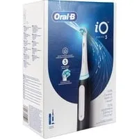 Oral-B iO Series 3 Elektrische Zahnbürste - Black - Elektrische Zahnbürste mit 3 Putzmodi und einzigartiger Magnet-Technologie für leises Putzen. Inkl. Reiseetui, ideal für unterwegs und sorgt für 100% gesünderes Zahnfleisch in nur einer Woche.