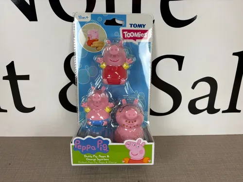 TOMY Toomies E73158A Mama Wutz, Peppa & George Badespritzer, Baby Badespielzeug,
