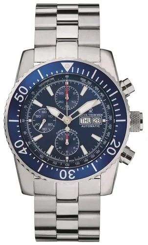 REVUE THOMMEN Diver Chronograph Automatik Herren Armbanduhr - Elegante Herren-Armbanduhr mit automatischem Uhrwerk, kratzfestem Saphirglas und 300 m Wasserdichtigkeit. Ideal für Sport und Alltag.