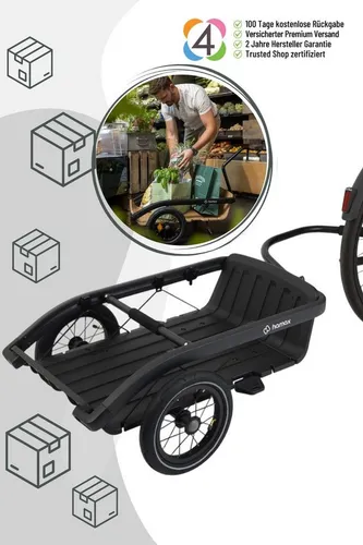 HAMAX Lastenanhänger Venture mit Kunststoffwanne Schwarz