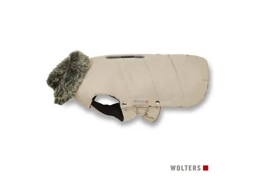 Wolters Hundemantel Winterjacke Parka für Hunde, 20cm, braun mit Kunstpelz - Stylischer Hundemantel für kalte Tage, wind- und wasserabweisend. Mit praktischen Druckknöpfen und Klettverschluss für einfachen An- und Ausziehen. Ideal für gemütliche Spaziergänge!