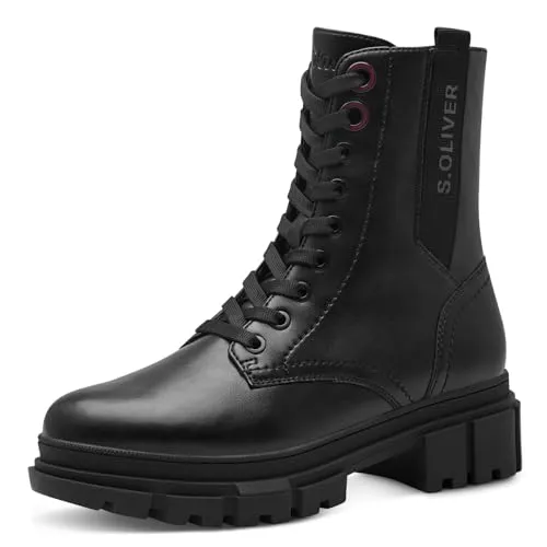 s.Oliver Damen Stiefeletten Vegan, Schwarz (Black), 38 EU - Wanderschuhe mit SOFT FOAM-Sohle für höchsten Komfort und optimale Passform. Ideal für jeden Anlass – stilvoll und nachhaltig gefertigt aus 100% veganen Materialien.