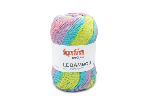 Katia Le Bambou Sommer wolle mit Bambus zum Stricken und Häkeln Häkelwolle, 280,00 m (Farbverlaufsgarn Baumwollgarn mit Bambus Viskose, Farbverlaufswolle, Strickgarn, Strickwolle, Handstrickgarn), 50% Baumwolle - 50% Viskose