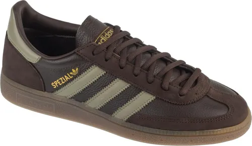 adidas Handball Spezial IH6567 Sneaker für Herren in Braun und Grün, Größe 44 - Stylische Halbschuhe aus robustem Narbenleder, perfekt für den ganzjährigen Einsatz. Der Schnürverschluss sorgt für einen sicheren Sitz und hohen Tragekomfort.