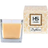 HS Candle Duftkerze & Glas Viereck 8 x 7,5 cm Vanille