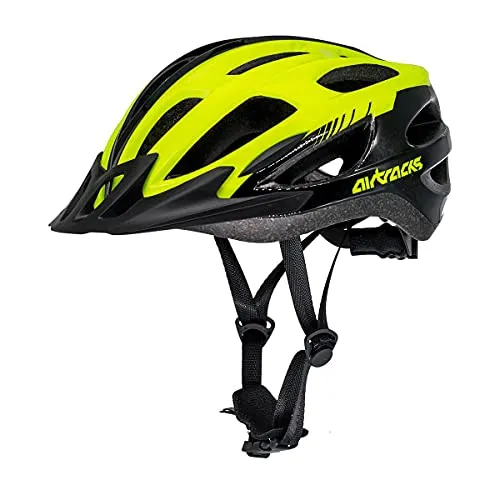 Airtracks Fahrradhelm Master S/M und L/XL - Neon Weiß Schwarz - Fahrradhelme mit herausragender In-Mould Konstruktion für maximale Sicherheit und exzellente Belüftung. Ideal für Herren und Damen, leicht und anpassbar für perfekten Sitz.