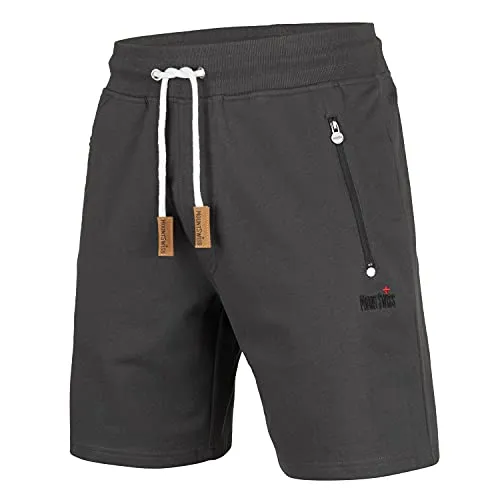 Mount Swiss Kurze Freizeithose Liam I Kurze Sweatpants Herren Mit Taschen I Sport Shorts Anthrazit, M