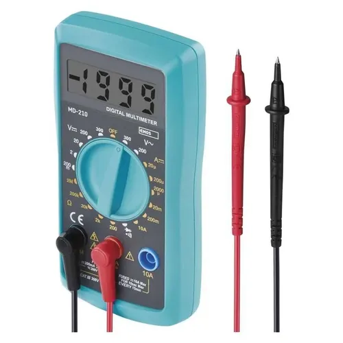 Digitaler Multimeter mit Messspitzen und Etui