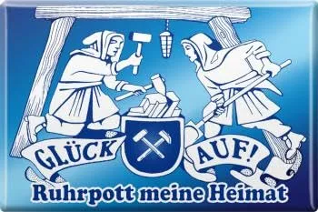 Kühlschrankmagnet - Ruhrpott Meine Heimat - Gr. ca. 8 x 5,5 cm - 38782 - Magnet Küchenmagnet