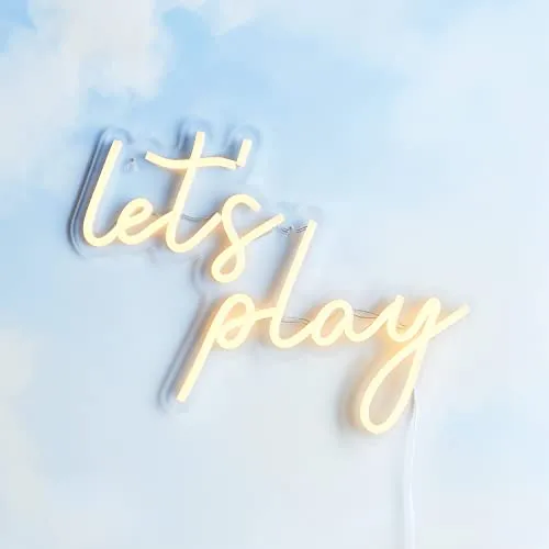 Lights4fun LED Neon Wandleuchte Let’s Play – Dekorative Kinderzimmerbeleuchtung - Wunderschöne LED Neon Wandleuchte ‘Let’s Play’ mit 182 warmweißen LEDs. Ideal für Kinderzimmer, einfach per Kippschalter zu bedienen und mit 5m Zuleitung für flexible Platzierung.
