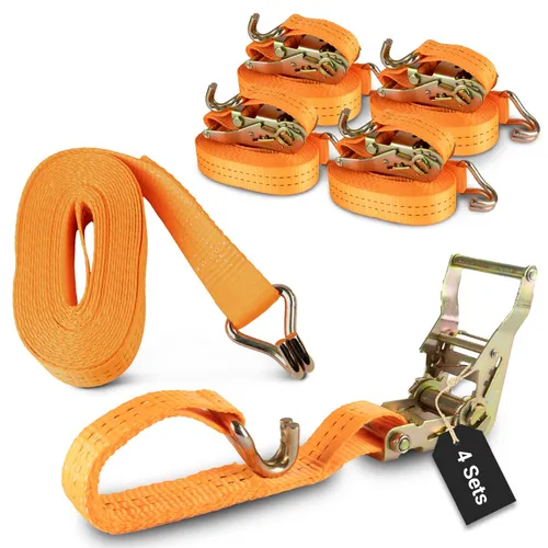 Spanngurte mit Ratsche und Haken 4 x 2000kg 6m 2t Zurrgurte TÜV GS zweiteilig
