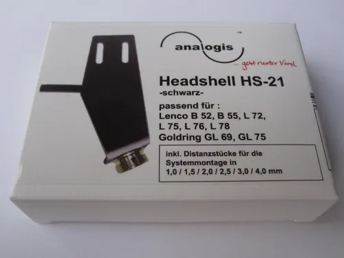Analogis HS-21 Headshell schwarz für Lenco B 52 55 L 72 75 76 78 - Plattenspieler-Zubehör, kompatibel mit Lenco und Goldring, bietet optimale Klangqualität und präzise Passform für ein besseres Hörerlebnis.