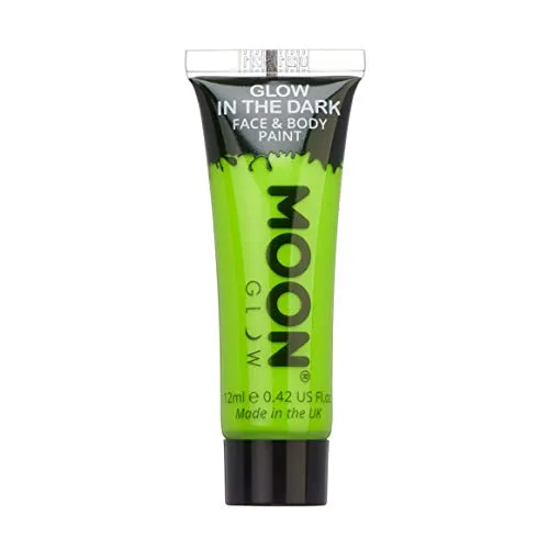 Moon Glow, im Dunkeln leuchtende Gesichts- und Körperfarbe, phosphoreszierend, zum Leuchten aufladen (Grün, 12 ml)
