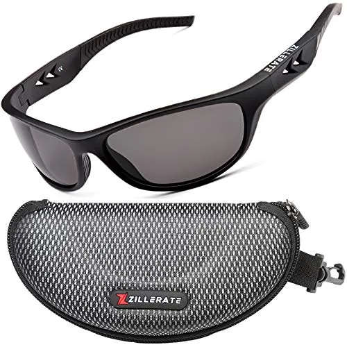 ZILLERATE Sonnenbrille Herren Polarisiert – Sportbrille Fahrradbrille Sportsonnenbrille für Laufen Joggen Wandern Skifahren Golf Volleyball – UV400 TR90 Rahmen mit Etui