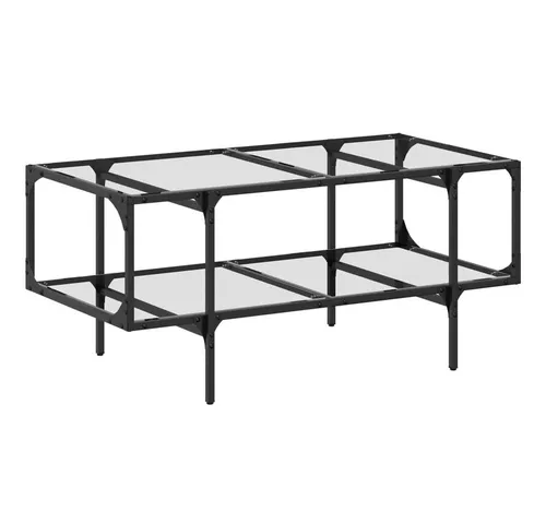furnicato Moderner Couchtisch aus transparentem Glas 98,5x50x45 cm - Eleganter Couchtisch für Ihr Wohnzimmer – bietet Platz für Snacks und Dekoration, pflegeleicht und mit einem stabilen Edelstahlgestell für hohen Komfort und Stil.