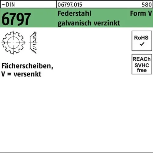 250er PACK(Stk) 006797001059032000 Zahnscheibe DIN 6797 Form V versenkt V 3,2 F