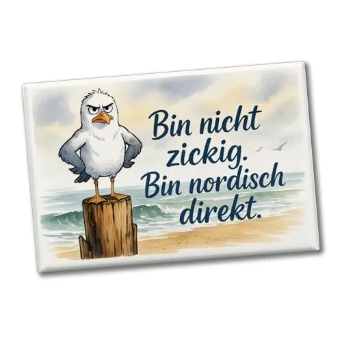 Möwe am Strand Souvenir Souvenir Magnet mit nordischem Humor lustiger Souvenir Magnet als Hingucker im Büro