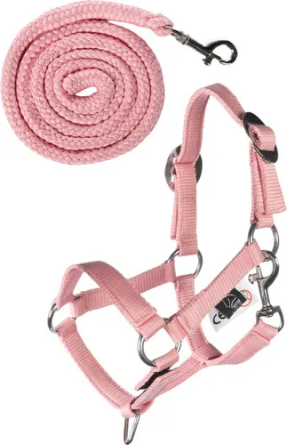 HKM Kids Halfter und Strick Hobby Horsing Basic Rosa