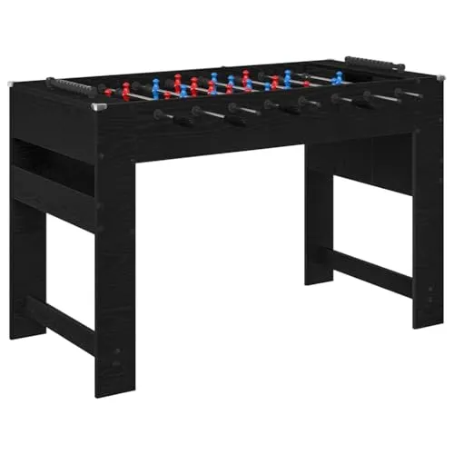 vidaXL Tischfußballtisch Schwarz Eichen-Optik 125 x 60,5 x 80 cm, Spielzimmer, Kompakter Tischkicker, Moderne Freizeitbeschäftigung, Indoor-Geselligkeit für Familienspaß