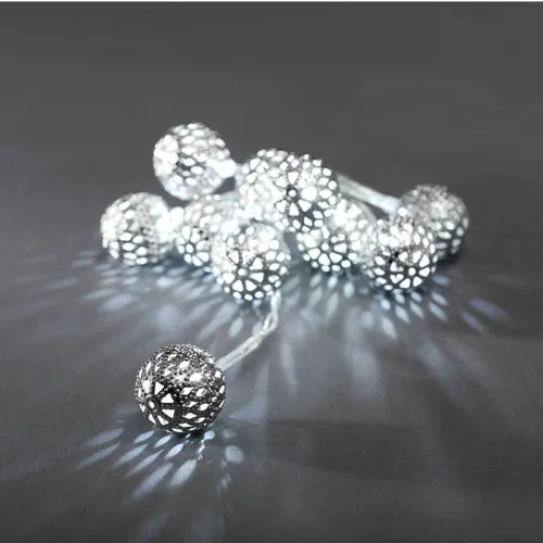 Konstsmide 0,9m LED Dekolichterkette kaltweiß mit 10 LEDs batteriebetrieben