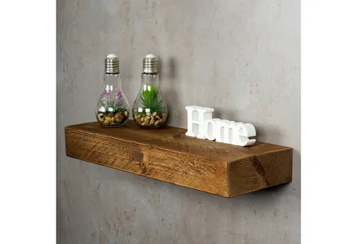 Levandeo® Wandregal aus massivem Holz, 60x20cm Nussbaum - Wandregal aus massivem Holz in edlem Nussbaum, ideal für stilvolle Raumgestaltung und Platzierung von Dekorationen.