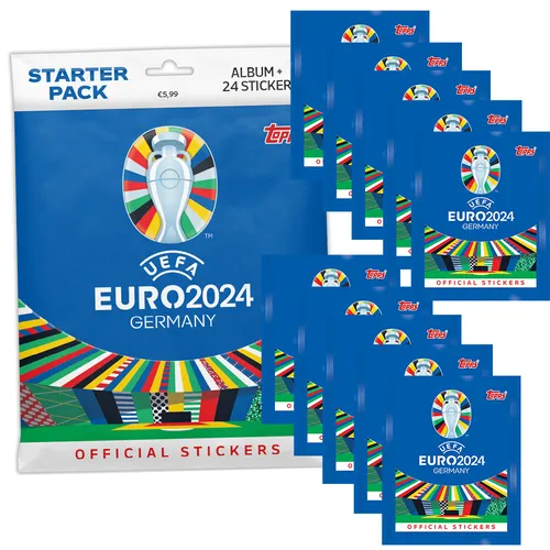 Topps UEFA EURO 2024 Germany - Sammelsticker - 1 Starter + 10 Tüten