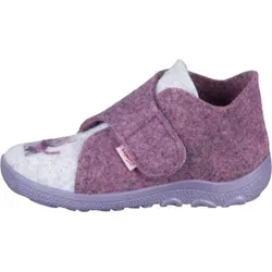 Superfit Hausschuhe HAPPY OCTI in lila, Gr. 24 - Bequeme Hausschuhe für Kinder mit WMS-System, aus weichem Wollfilz für warme Füße und sicheren Halt dank Klettverschluss.