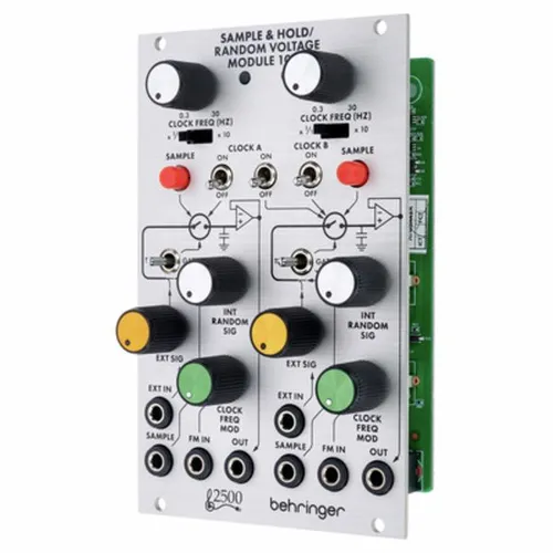 Behringer Sample & Hold / Random 1036 - Eurorack-Modul für Synthesizer & Soundmodule mit dualem Clock Generator, manuellem Sample-Taster und regelbarem Random Generator für kreative Klangerzeugung.