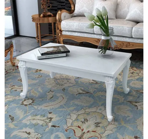 furnicato Couchtisch Hochglanz-Weiß 100x50x42 cm