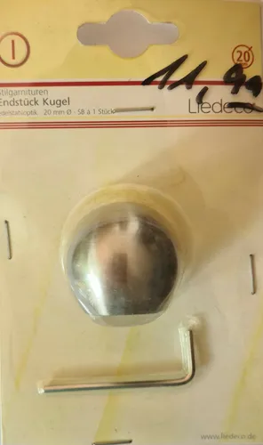 Liedeco 20817260SB Endstück Kugel edelstahloptik 20mm von Liedeco