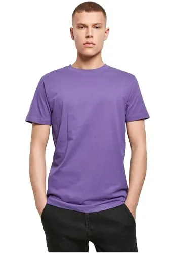 Build Your Brand Herren T-Shirt Round Neck, Männer Basic T-Shirt mit Rundhalsausschnit, Regular Fit, Baumwolle, Ultraviolet, XXL